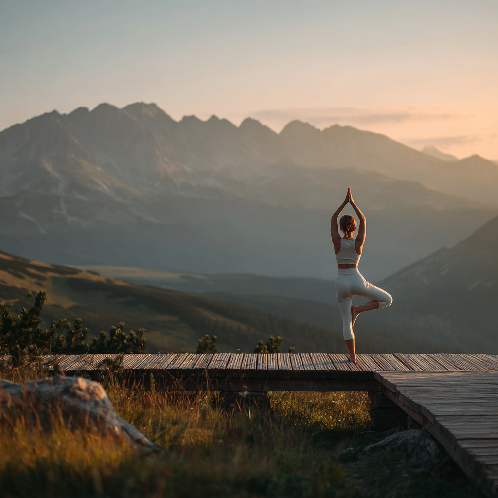 Jóga gyakorlat a természetben